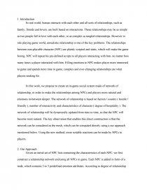 Realistic In Game Social System Network Research Paper