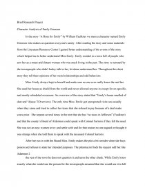 essay on a rose for emily