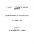 Lillooet-T'it'q'et Business Plan - Aboriginal Studies