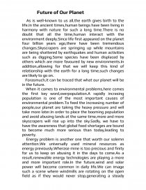 an essay on our environment