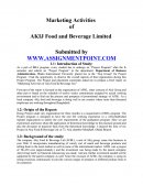 Marketing Activities of Akij Food and Beverage Limited