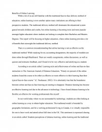 benefits of online learning essay