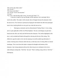 Short Story Analysis Hills Like White Elephants Essay