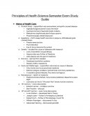 Principles of Health Science Semester Exam Study Guide