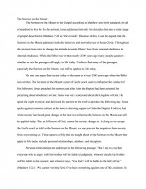essay on sermon on the mount