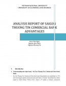 Analysis Report of Saigon Thuong Tin Comercial Bank Advantages