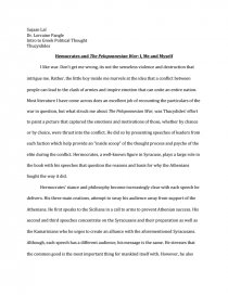 Hemocrates And The Peloponnesian War I Me And Myself Essay Essay Preview Hemocrates And The Peloponnesian War I Me And Myself Example Of A Good Thesis Statement For An Essay also Short English Essays Thesis Statement Narrative Essay