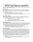 Apes Free Response Questions