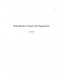 Homophobia in Sport and Organization