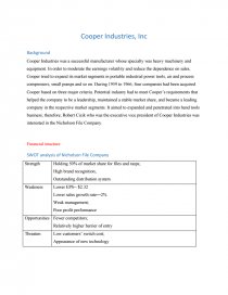 cooper industries case solution