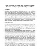 Study of Gasoline Particulate Filter to Reduce Particulate Emissions from Spark Ignited Direct Injection Vehicle