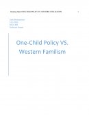 One-Child Policy Vs. Western Civilization