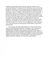 good student essay in english