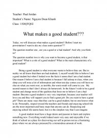 paragraph about good student