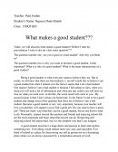 What Make Good Student?