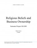 Religious Beliefs and Business Ownership