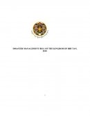 Disaster Management Bill of the Kingdom of Bhutan 2010