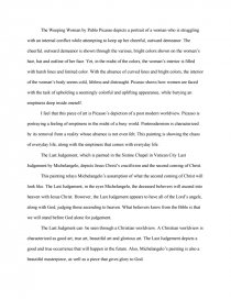 Thesis Statements For Persuasive Essays Similar Essays Pablo Picasso Essay About Science also Persuasive Essay Thesis The Weeping Woman By Pablo Picasso Essay Narrative Essay Examples High School