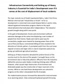 Infrastructure Connectivity and Setting up of Heavy Industry Is Essential for India’s Development Even If It Comes at the Cost of Displacement of Local Residents