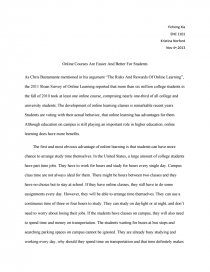 Online Courses Are Easier And Better For Students Term Paper<script async src=