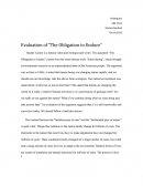 Evaluation of “the Obligation to Endure”