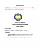 Identifying Causes of Building Construction Site Accidents in Tigray Region, Towards a Safe Construction Industry