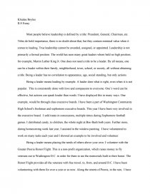 the leader in me essay