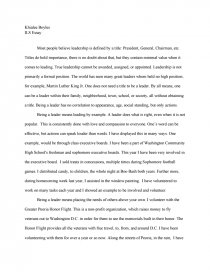 leadership essay writing