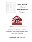The Effect of Learners’ Intrinsic and Extrinsic Motivation on Information Security Awareness Education and Training Learning Effectiveness Through online Learning Environment
