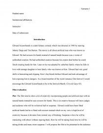 edward scissorhands essay