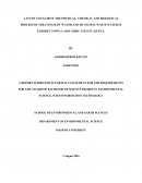 A Study to Examine the Physical, Chemical and Biological Process of Treating Raw Water and Municipal Waste Water in Eldoret Town, Uasin Gishu County, Kenya