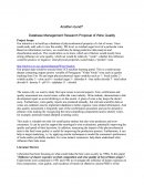 Database Management Research Proposal of Wine Quality