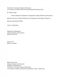 The Effect Of Training On Employee Performance Thesis