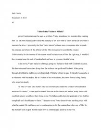 Реферат: Frankenstein Victor Essay Research Paper Frankenstein VictorVictor