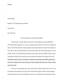 Analysis Of The Last Night Of The World Essay