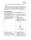 Orgo Lab Report 1 - Unknown Solids and Liquid