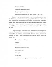Ted Hughes's Human Animals: A Critical Reading of the Expression of the Unconscious Through Violence in Animal Poems - Term Paper Ted Hughes's Human Animals: A Critical Reading of the Expression of the Unconscious Through Violence in Animal Poems - Term Paper
