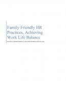 Family Friendly Hr Practices, Achieving Work Life Balance