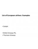 Competitive Advantage European Airlines