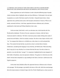 compare and contrast john smith and william bradford