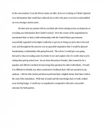 reflective essay on negotiation