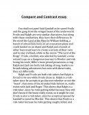Hobbit Vs Lord of the Flies Compare Contrast