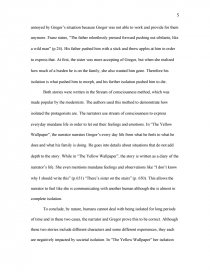 The Theme Of Isolation In The Yellow Wallpaper And The Metamorphosis Essay Preview The Theme Of Isolation In The Yellow Wallpaper And The Metamorphosis