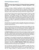 Advise on the Issues and Consideration of an Effective Performance Management System and on the Effective Management of Individual Performance in the Workplace