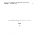 Effets of Digital Communication and Electronic Commerce in Australian Firms