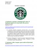 Starbucks Corporation Case Study