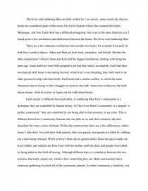 the giver compare and contrast essay
