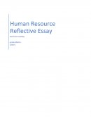 Human Resource Reflective Essay