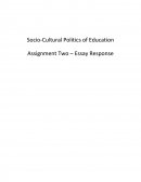 Socio-Cultural Politics of Education