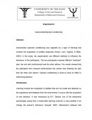 Instrumental (operant) Conditioning